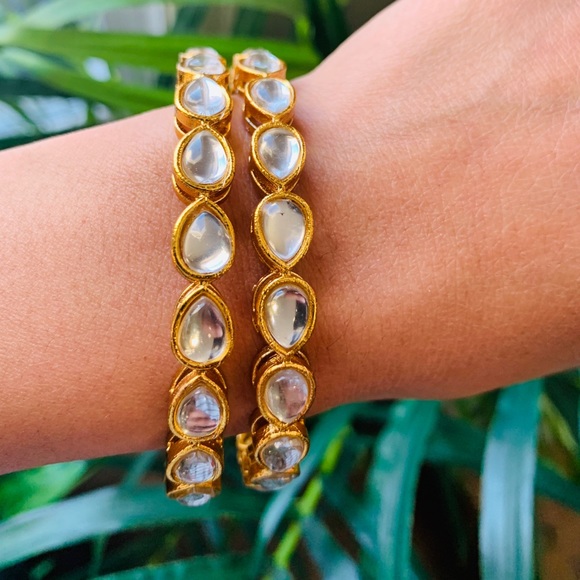 crystal kundan bangles - Picture 2 of 2
